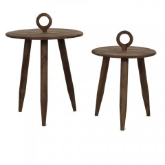 CAFE TABLE DUO SET OF 2 MANGO WOOD - CAFE, SIDE TABLES
